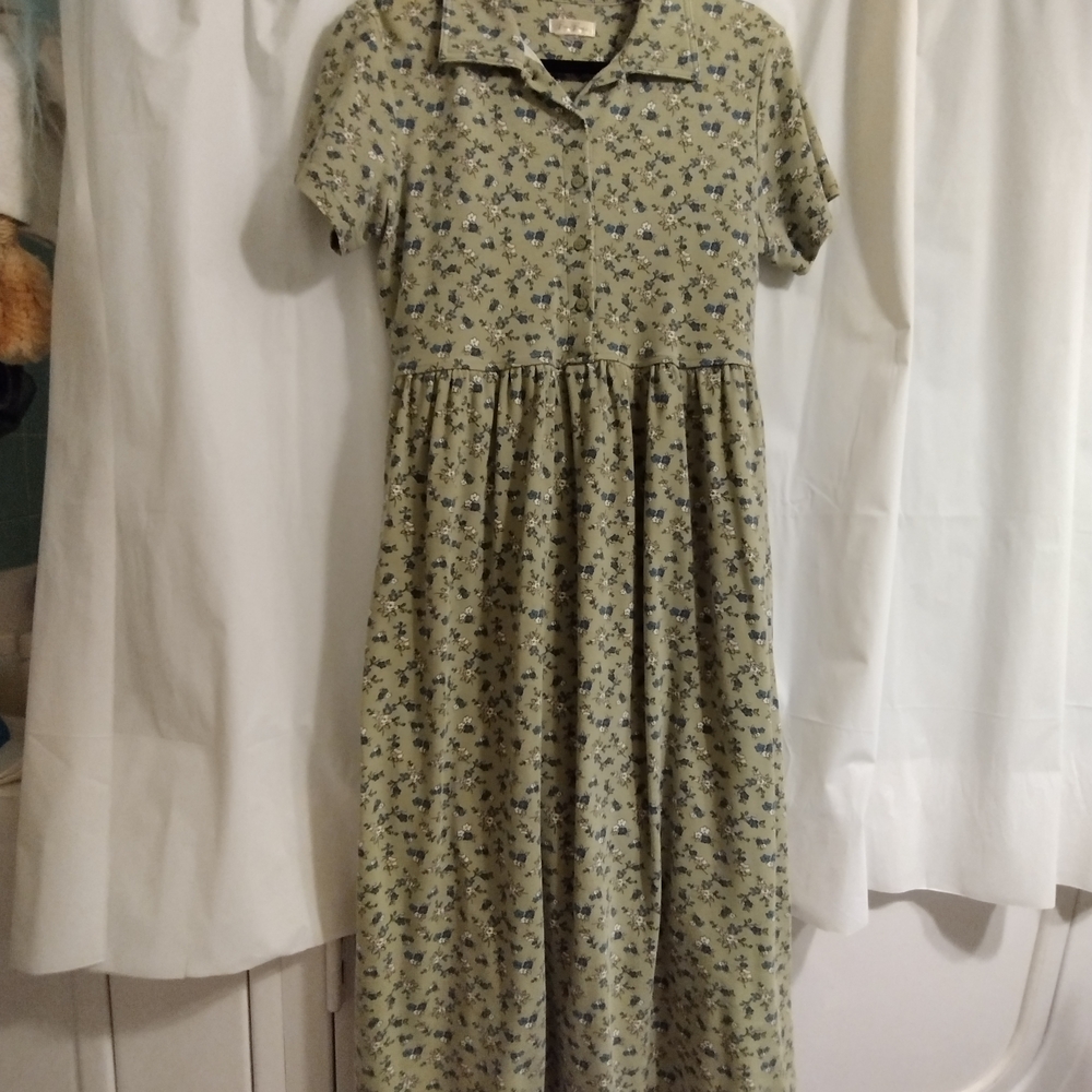 Floral Green Kids Dress